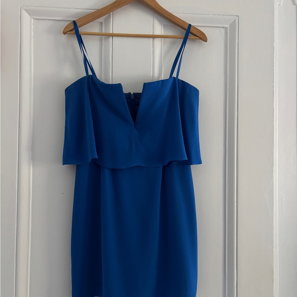 BCBGMaxAzria Blue Spaghetti Strap Mini Sundress
